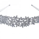 Diadema Novia Flor Cristal Plata 604