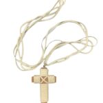 Cruz Madera Comunión Cordón Beige 4