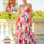 Vestido Largo Flor Halter 23005