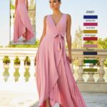Vestido Combinado Plisado 23021