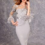 Vestido Midi Moderno Plumas 99607