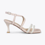 Sandalia Tiras Brillantes Shiny Nude