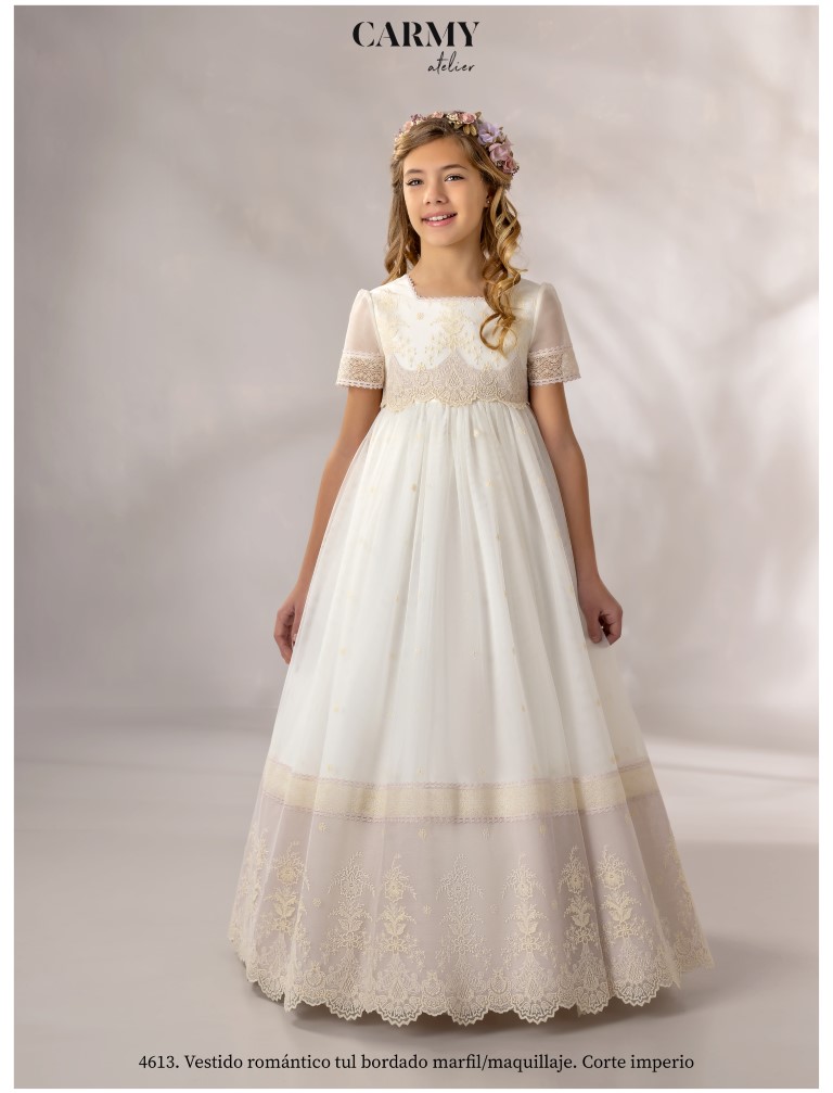 Vestido Comunión Romántico Carmy 4613