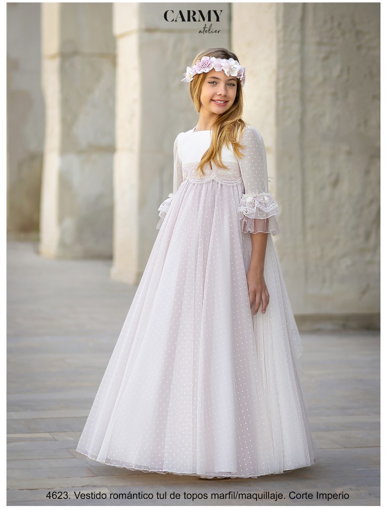 Vestido Comunión Romántico Carmy 4623