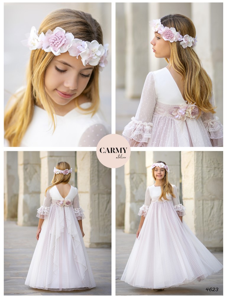 Vestido Comunión Romántico Carmy 4623 - Imagen 2
