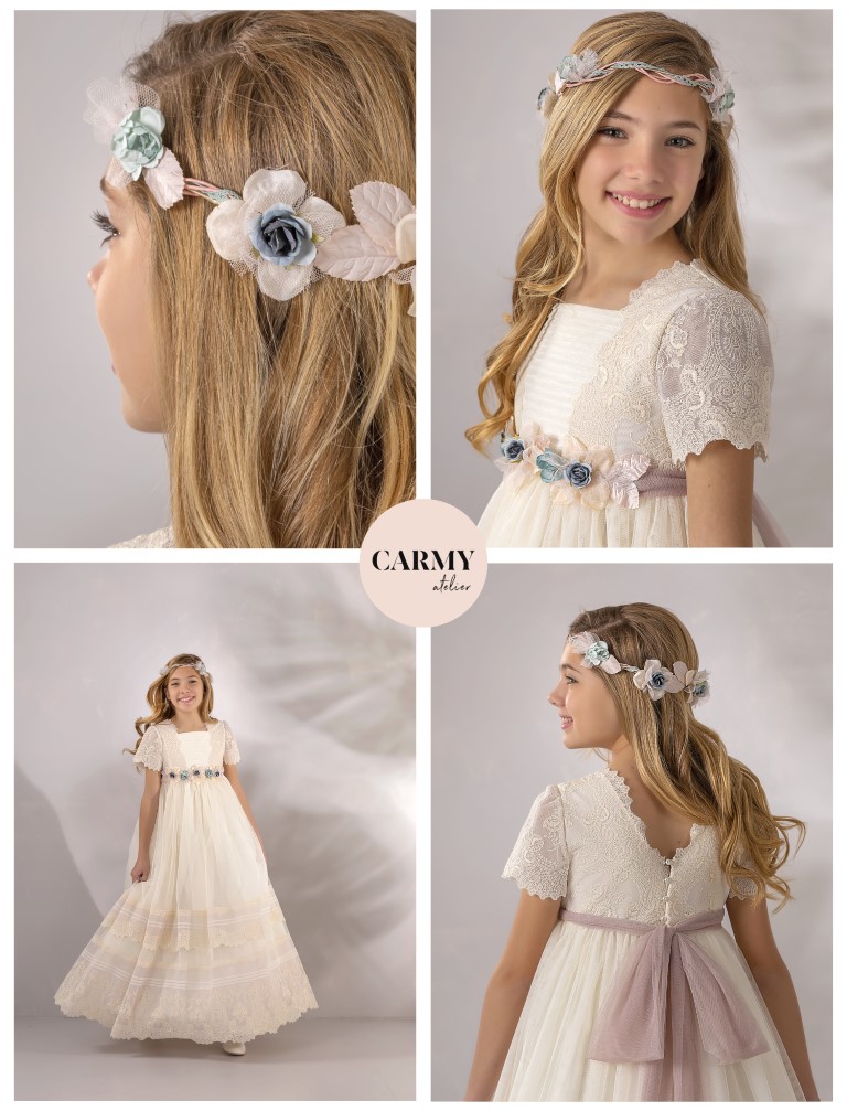 Vestido Comunión Romántico Carmy 4643 - Imagen 2