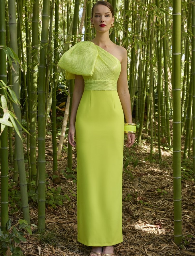 Vestido Largo Asimétrico Adorno 50606