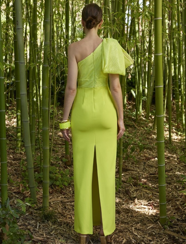 Vestido Largo Asimétrico Adorno 50606 - Imagen 2