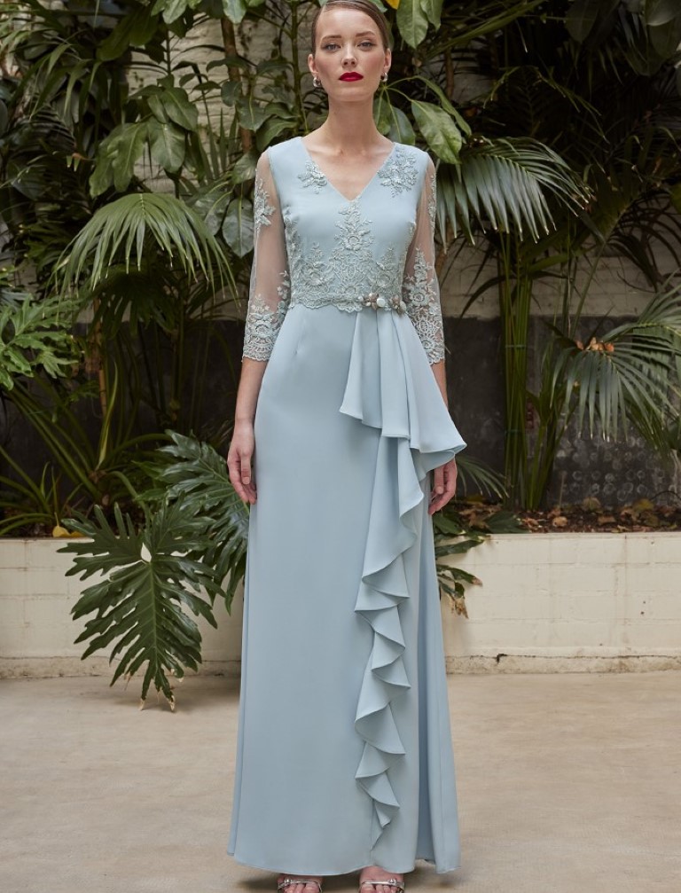 Vestido Madrina Cuerpo Bordado 50601 - Imagen 3