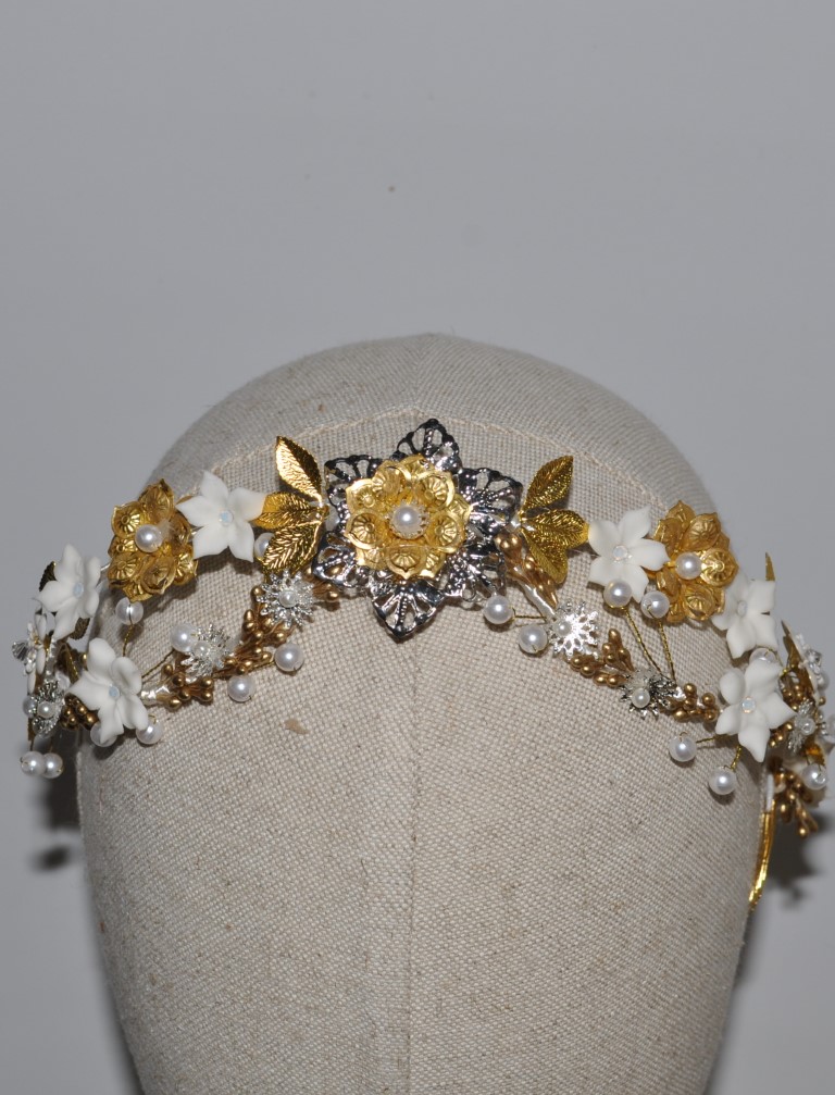 Corona Novia Doble Blanca 3088