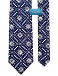 Corbata Marino Medallones Plata C184