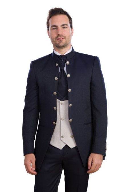 Traje Novio Abierto Brocado Paris 24735