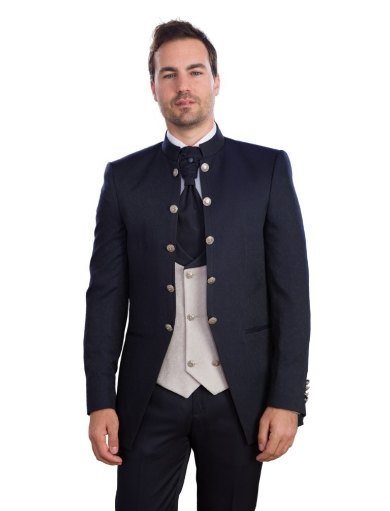 Traje Novio Abierto Brocado Paris 24735