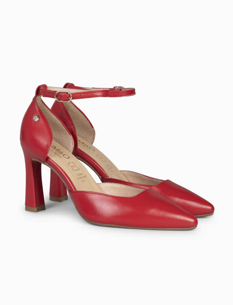 Zapato Tacón Punta Fina Rojo Ainhoa - Imagen 3
