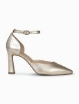 Zapato Tacón Punta Fina Dorado Ainhoa