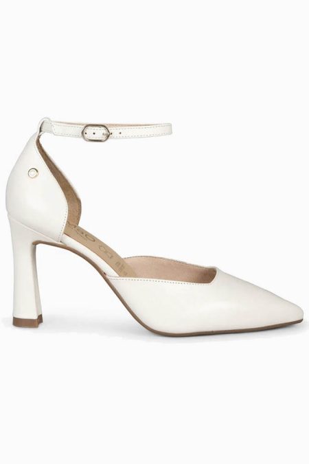 Zapato Tacón Punta Fina Hueso Ainhoa
