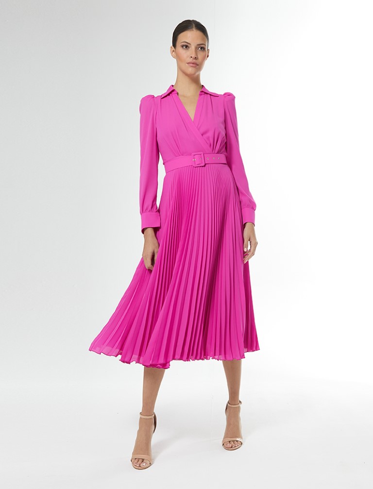 Vestido Midi Plisado Cruzado 51117