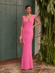 Vestido Largo Drapeado Trasero J169