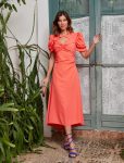 Vestido Fiesta Midi Falda Vuelo J162