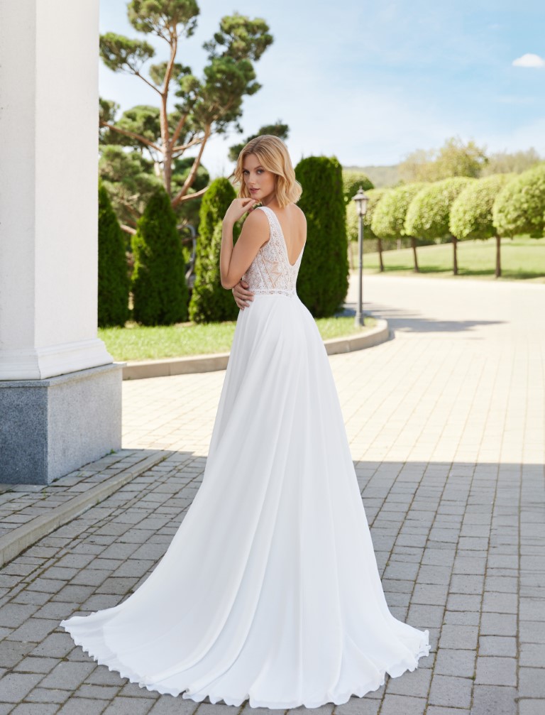 Vestido Novia Manga Desmontable 1126 - Imagen 2