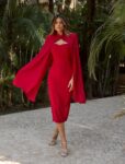 Vestido Midi Capa Gasa K101