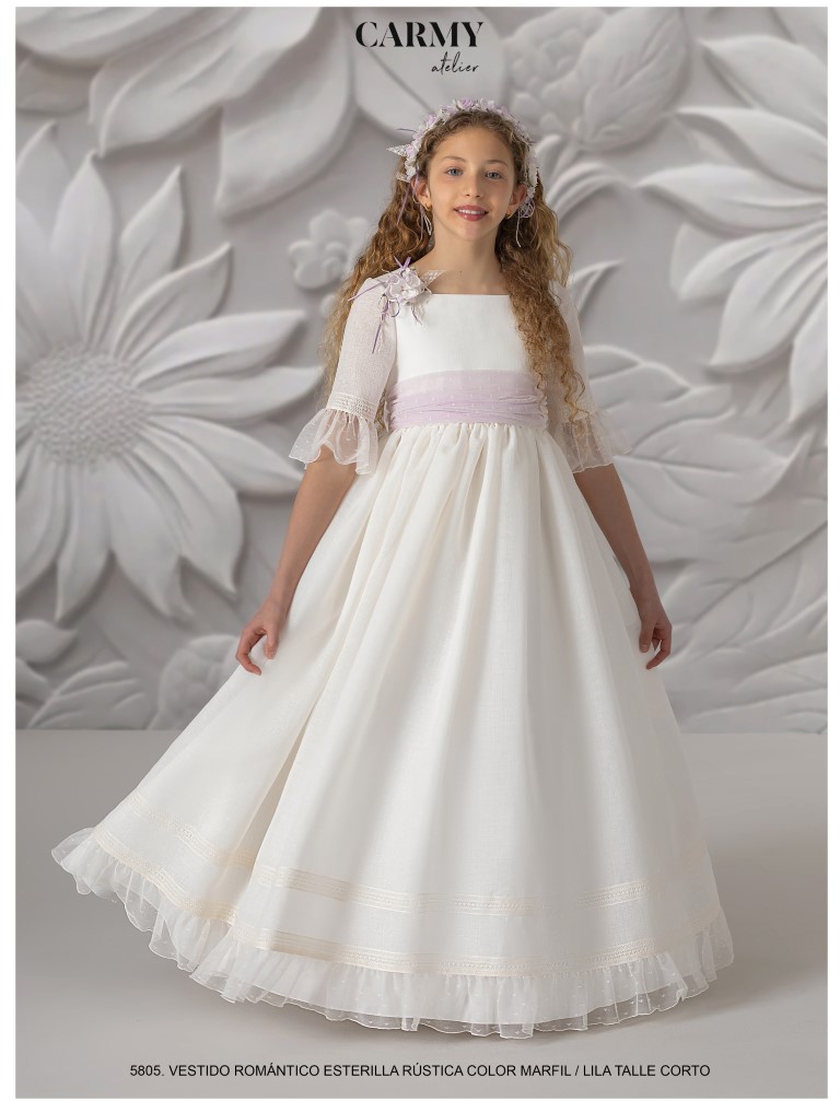 Vestido Comunión Romántico Carmy 5805