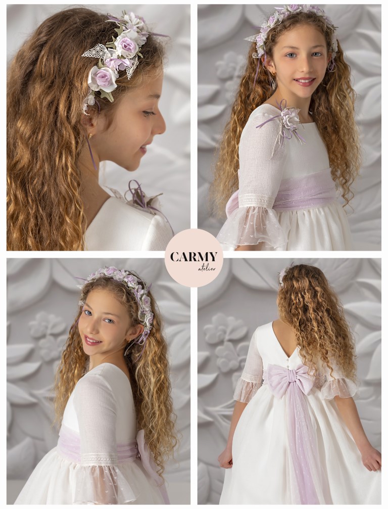 Vestido Comunión Romántico Carmy 5805 - Imagen 2