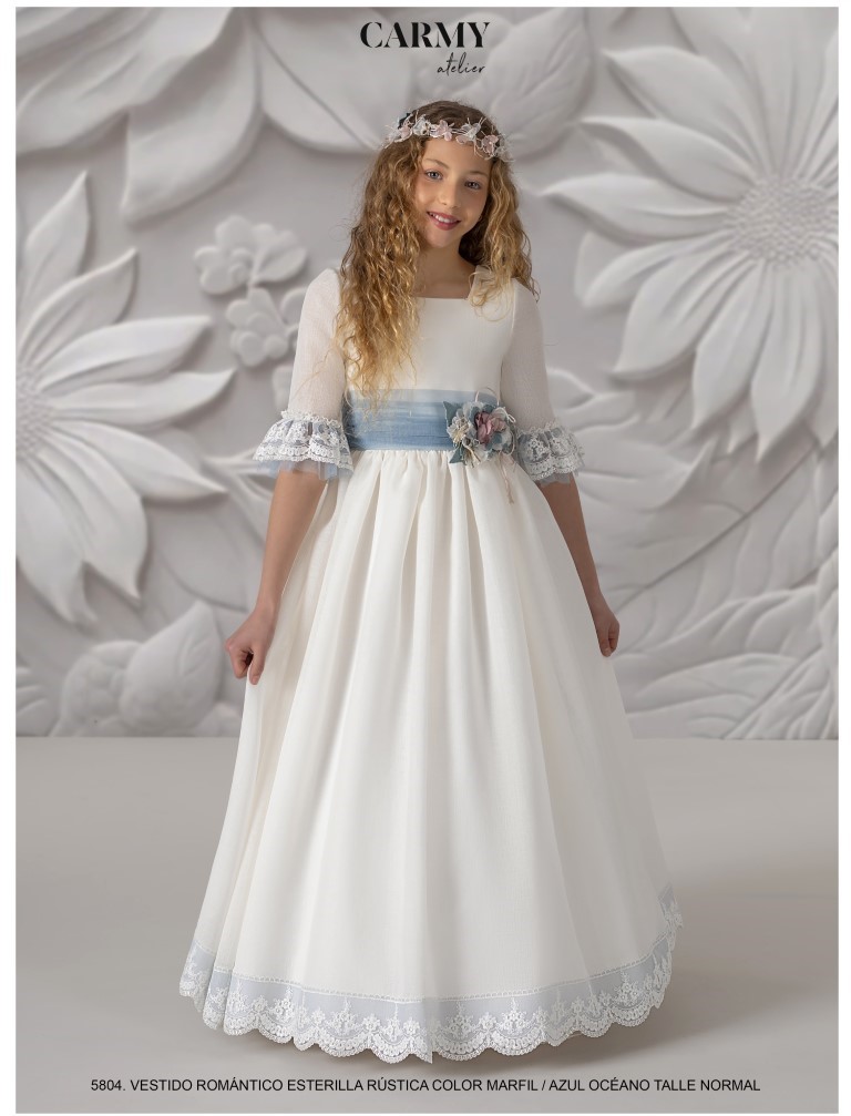 Vestido Comunión Romántico Carmy 5804