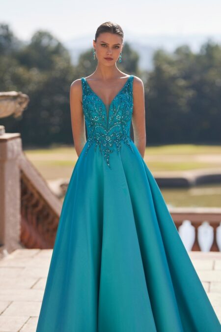 Vestido Largo Mikado 9JK7