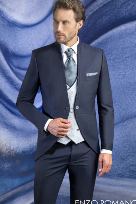 Traje Novio Chaqué Mao Abierto 2505