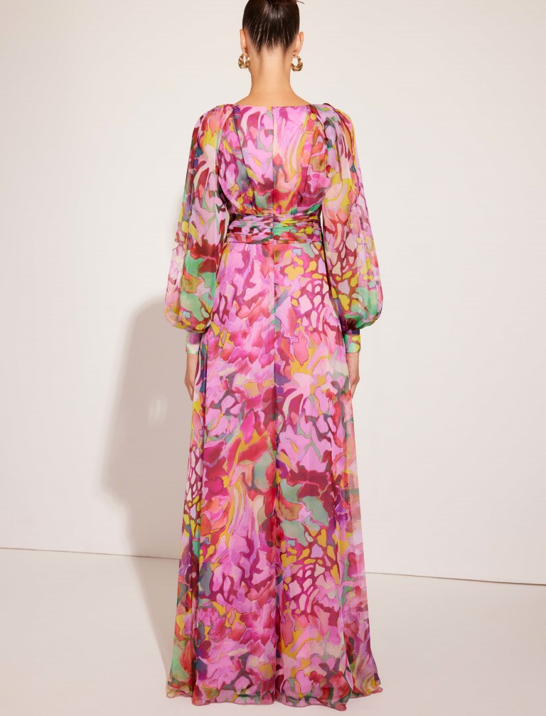 Vestido Largo Gasa Flor 51662 - Imagen 2