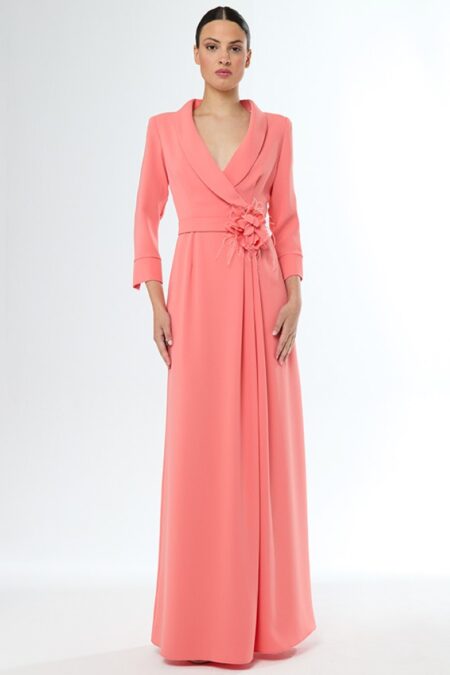 Vestido Madrina Cuello Smoking 51605