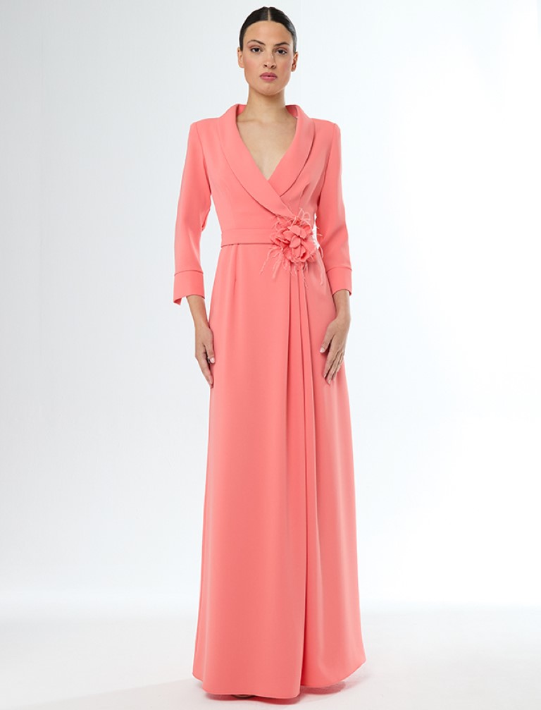 Vestido Madrina Cuello Smoking 51605