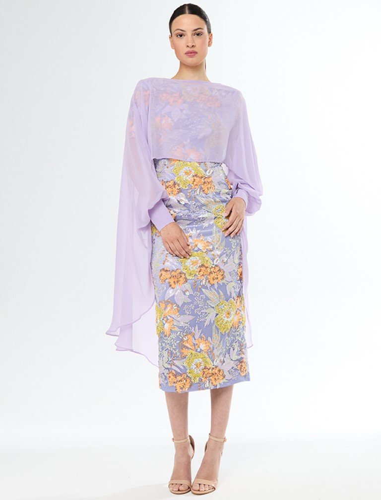 Vestido Floral Capa Gasa 51690