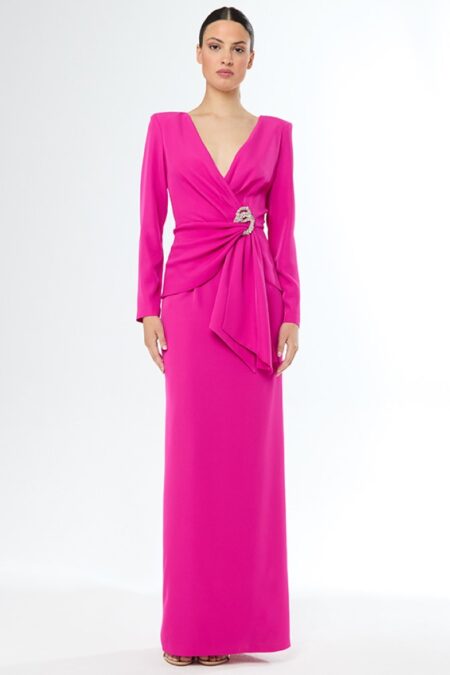 Vestido Madrina Escote Cruzado 51607