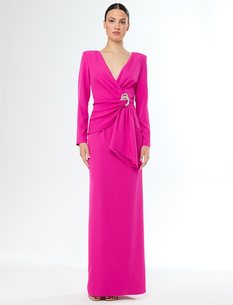 Vestido Madrina Escote Cruzado 51607