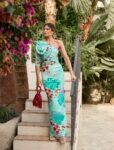 Vestido Largo Asimétrico Flor Estampado L123E