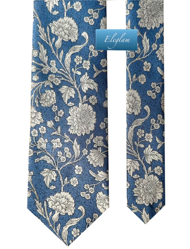Corbata Floral Plata C220