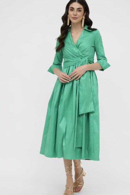 Vestido Midi Tafetá Vuelo Celestina