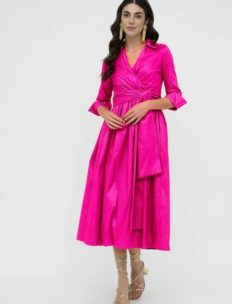 Vestido Midi Tafetá Vuelo Celestina - Imagen 2