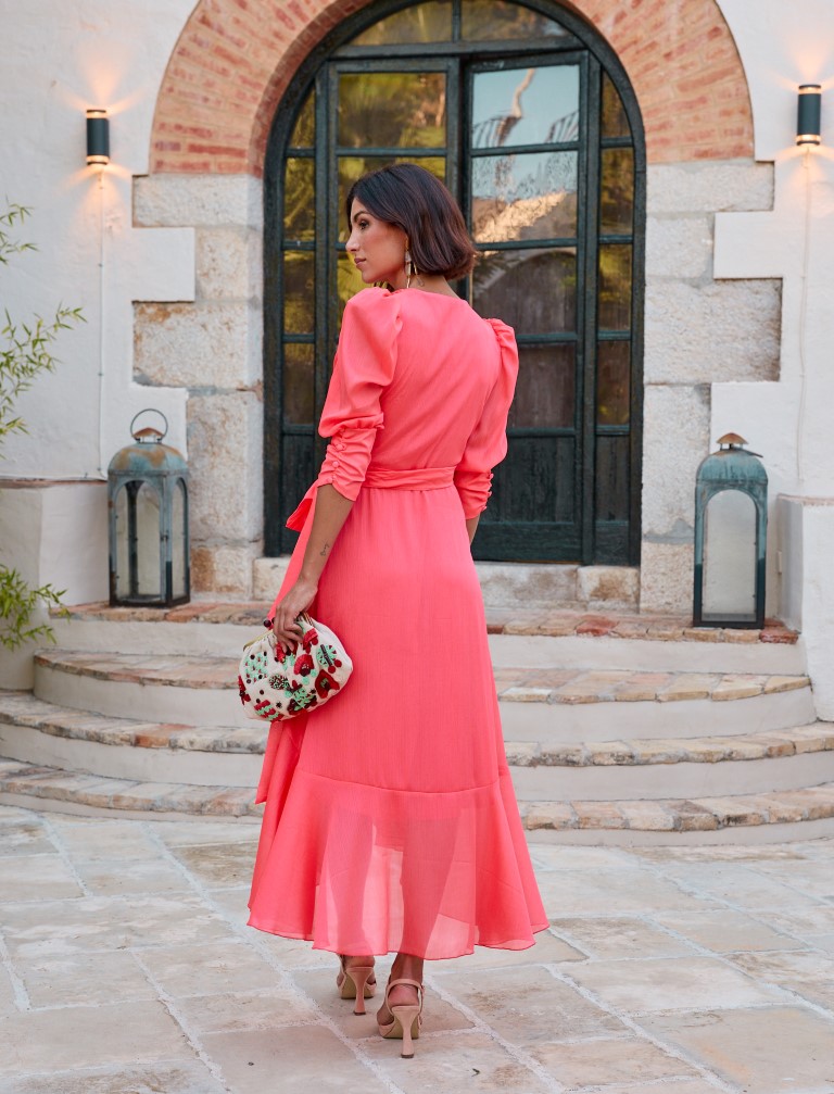 Vestido Midi Lurex Volantes L117L - Imagen 2