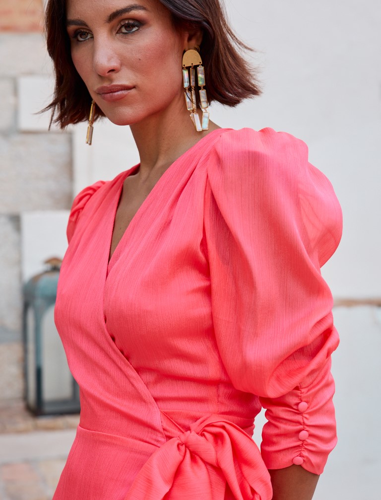 Vestido Midi Lurex Volantes L117L - Imagen 3