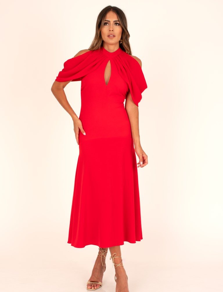 Vestido Midi Sobremanga 8435