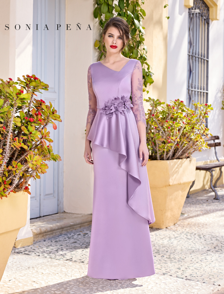 Vestido Largo Madrina Cascada Lateral 1250130
