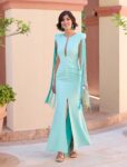 Vestido Largo Flecos Hombro L156