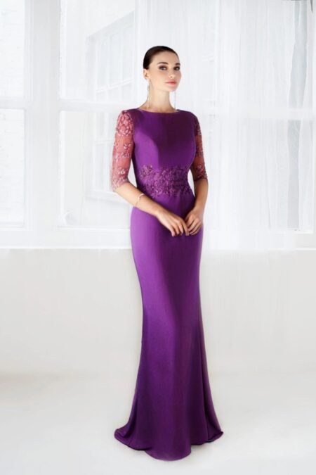 Vestido Largo Madrina Encaje Floral 4625