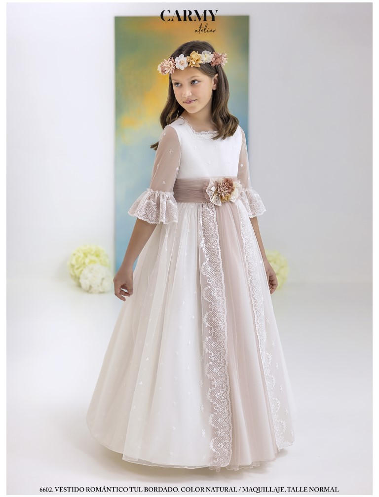 Vestido Comunión Romántico Carmy 6602