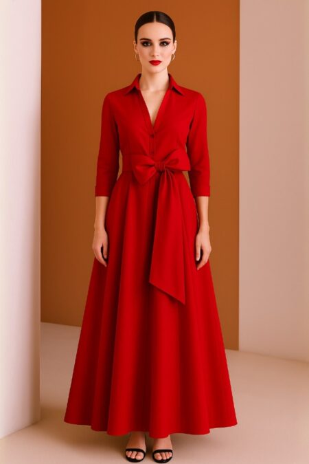 Vestido Largo Camisero Combi 52502