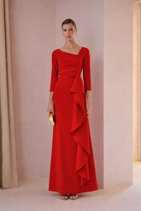 Vestido Largo Madrina Pliegues 152549