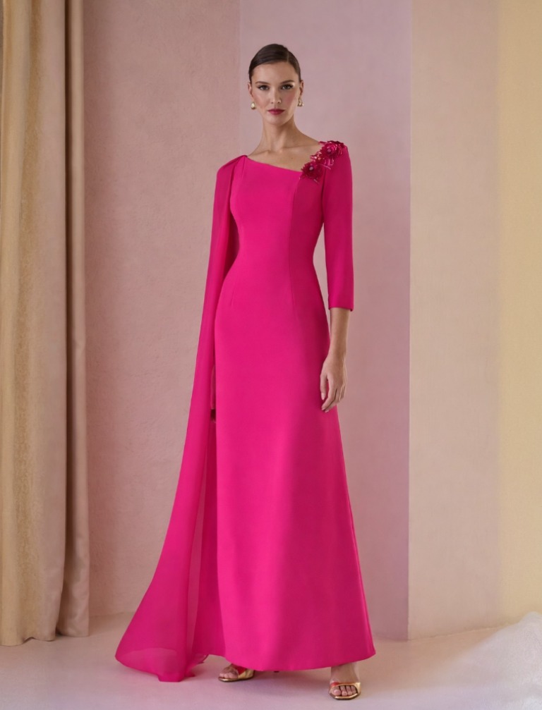 Vestido Madrina Fulaz Gasa 52547 - Imagen 3